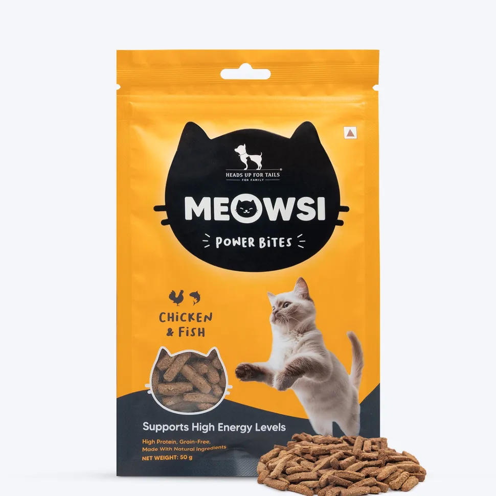 Meowsi Chicken & Fish Power Bites Cat Treats Grain-Free 50g (Best Before August'26)