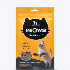 Meowsi Chicken & Fish Power Bites Cat Treats Grain-Free 50g (Best Before August'26)