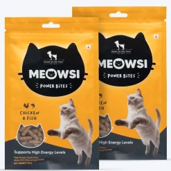 Meowsi Chicken & Fish Power Bites Cat Treats Grain-Free 50g (Best Before August'26)