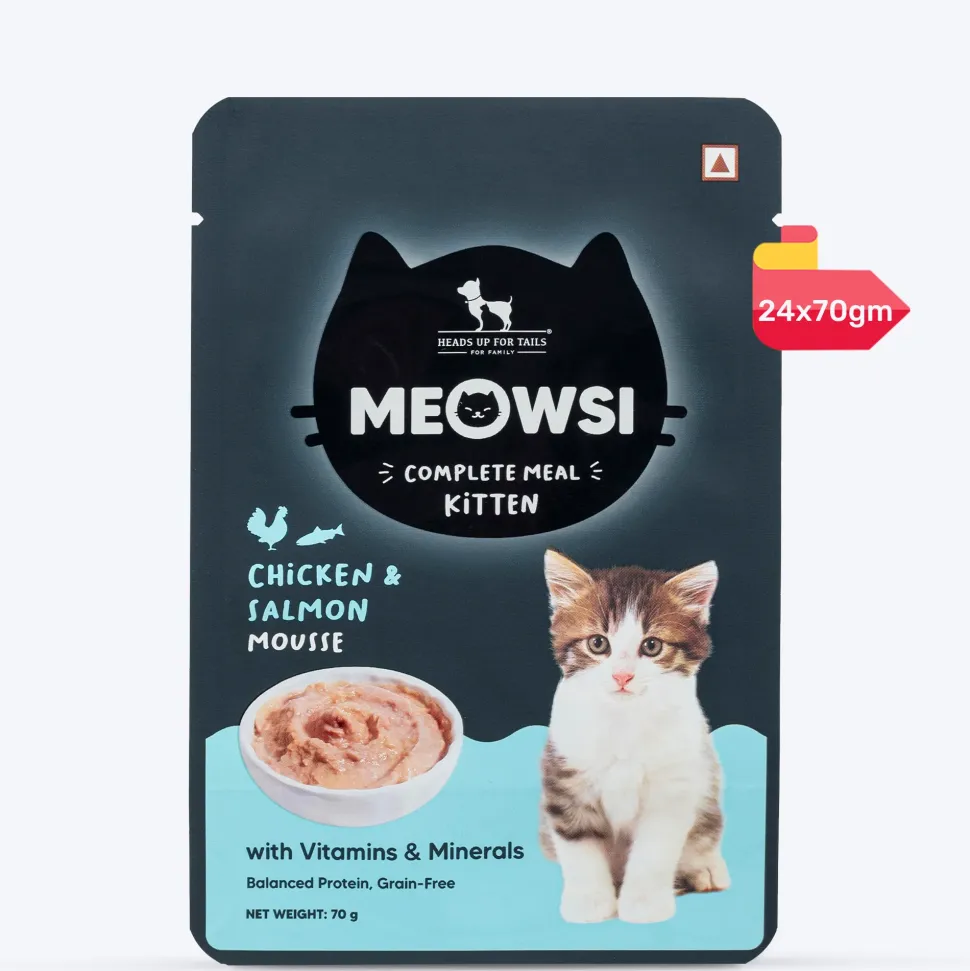 Meowsi Chicken & Salmon Mousse Wet Food for Kittens 70g