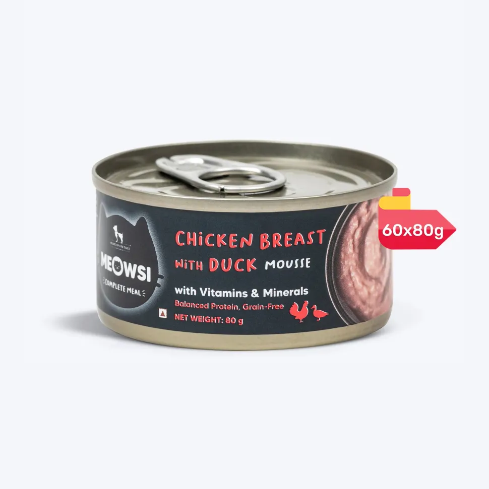 Meowsi Chicken Breast & Duck Mousse Canned Wet Cat Food 80g