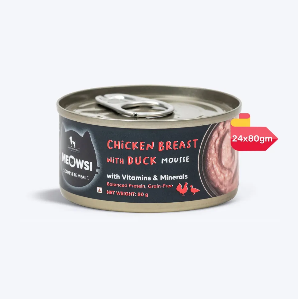 Meowsi Chicken Breast & Duck Mousse Canned Wet Cat Food 80g