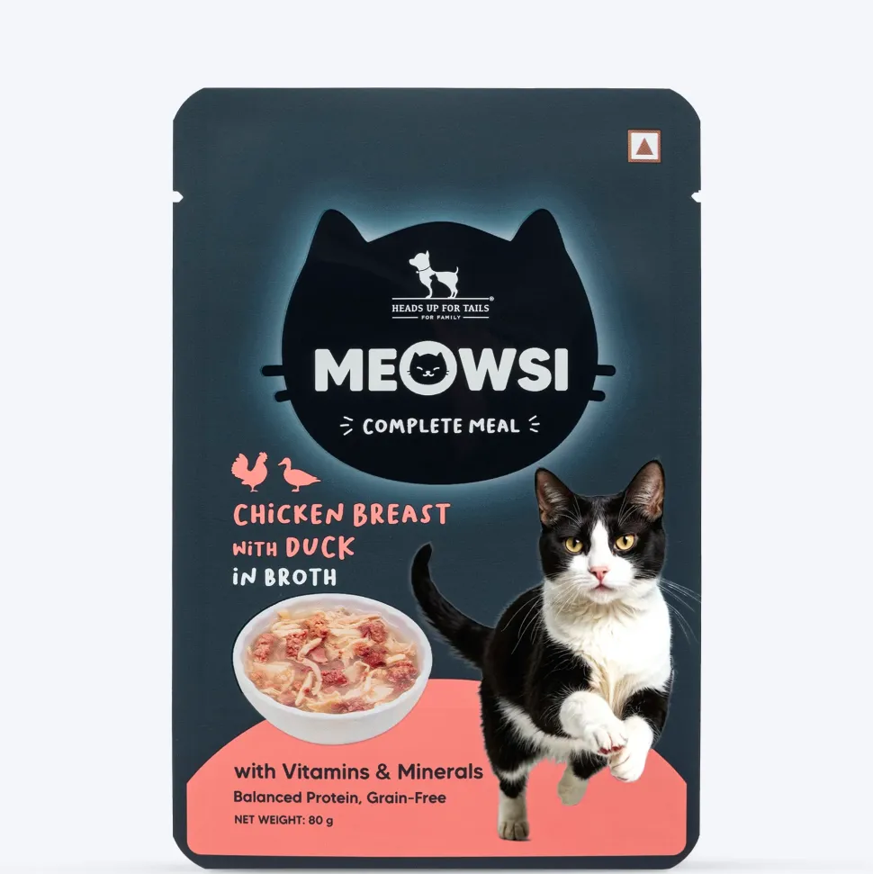 Meowsi Chicken Breast & Duck in Broth Wet Cat Food 80g