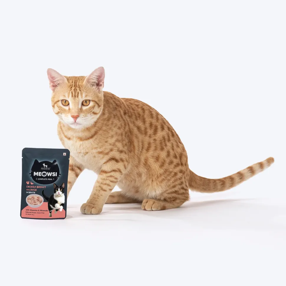 Meowsi Chicken Breast & Duck in Broth Wet Cat Food 80g