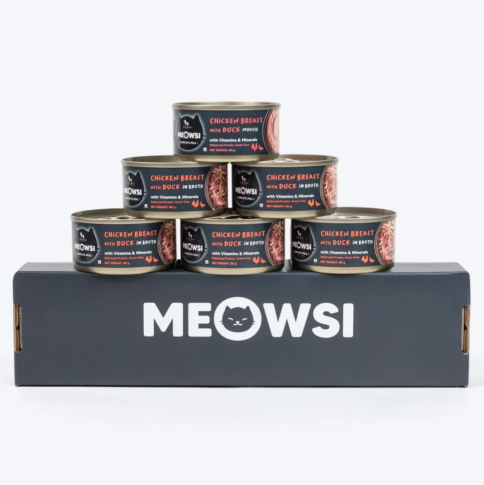 Meowsi Chicken Breast & Duck in Broth Canned Cat Food 80g
