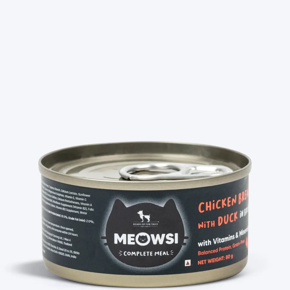 Meowsi Chicken Breast & Duck in Broth Canned Cat Food 80g