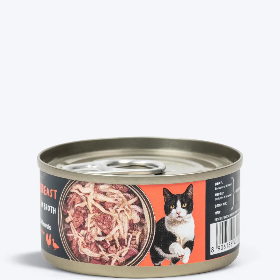 Meowsi Chicken Breast & Duck in Broth Canned Cat Food 80g
