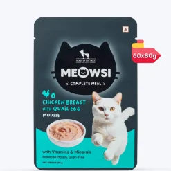 Meowsi Chicken Breast & Quail Egg Mousse Wet Cat Food 80g