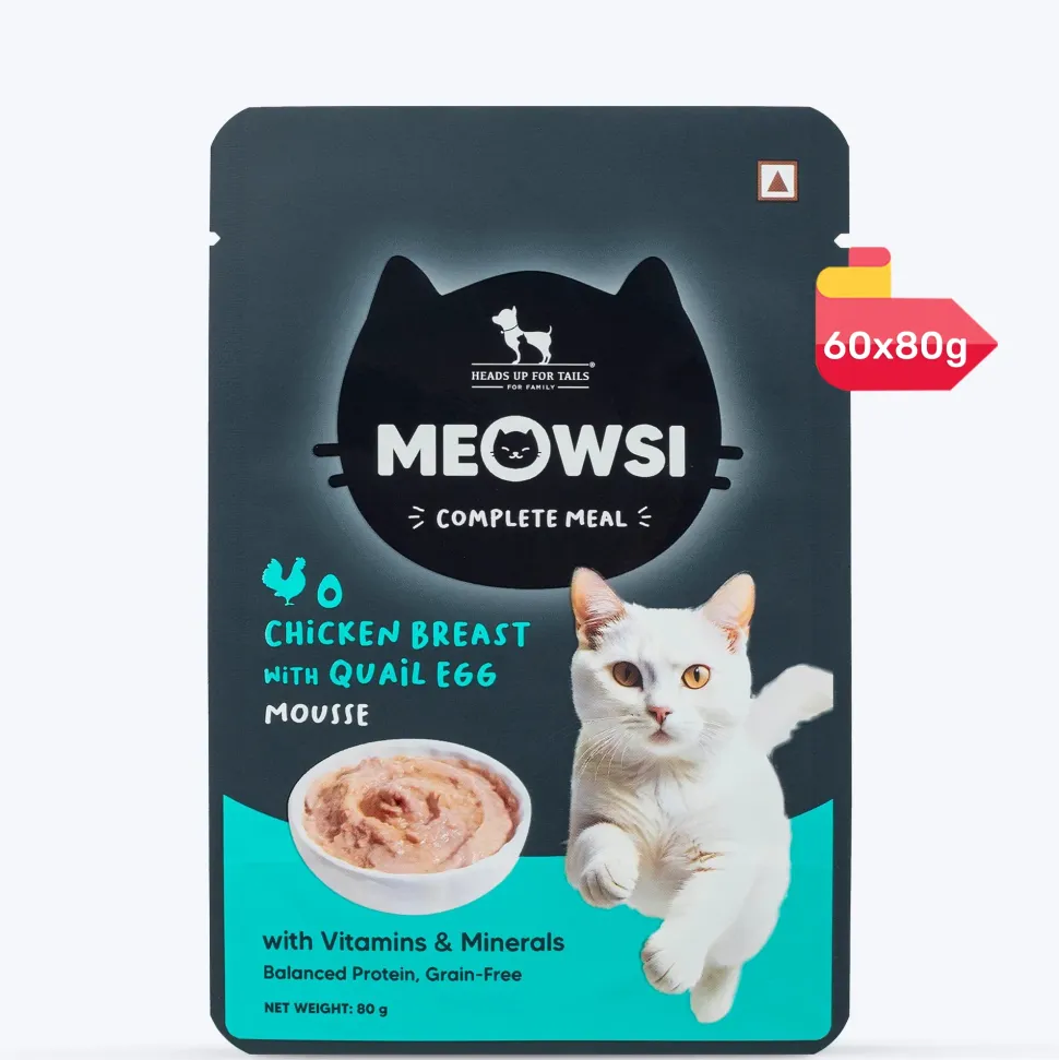 Meowsi Chicken Breast & Quail Egg Mousse Wet Cat Food 80g