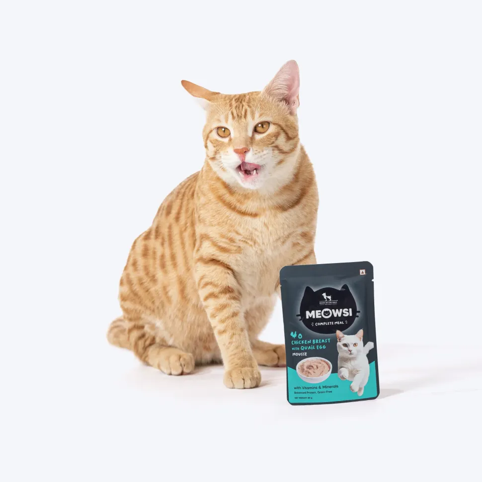 Meowsi Chicken Breast & Quail Egg Mousse Wet Cat Food 80g