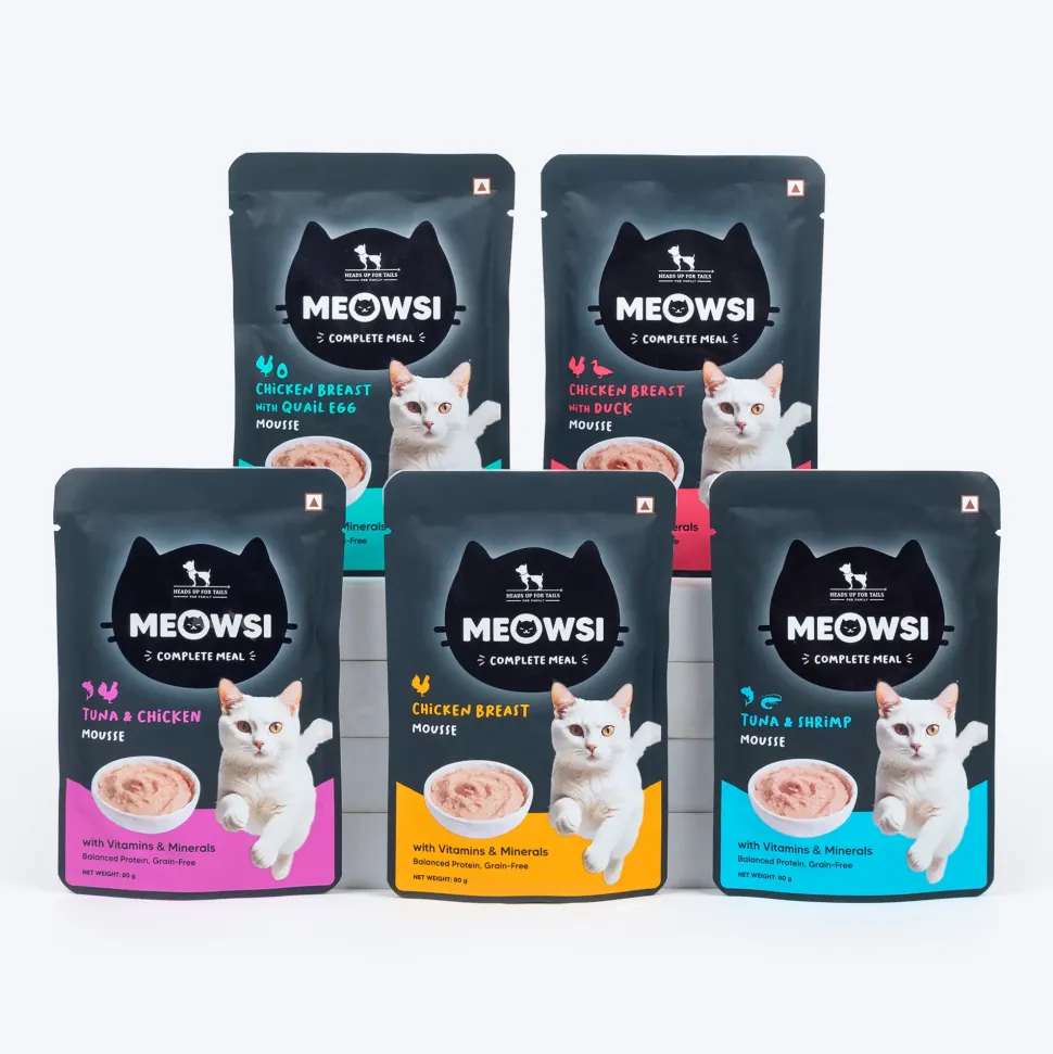 Meowsi Chicken Breast & Quail Egg Mousse Wet Cat Food 80g