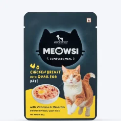 Meowsi Chicken Breast & Quail Egg Pate Wet Cat Food 80g