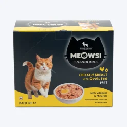Meowsi Chicken Breast & Quail Egg Pate Wet Cat Food 80g