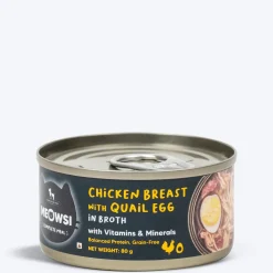 Meowsi Chicken Breast & Quail Egg in Broth Cat Food 80g