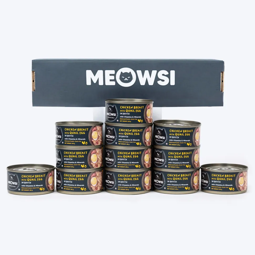 Meowsi Chicken Breast & Quail Egg in Broth Cat Food 80g