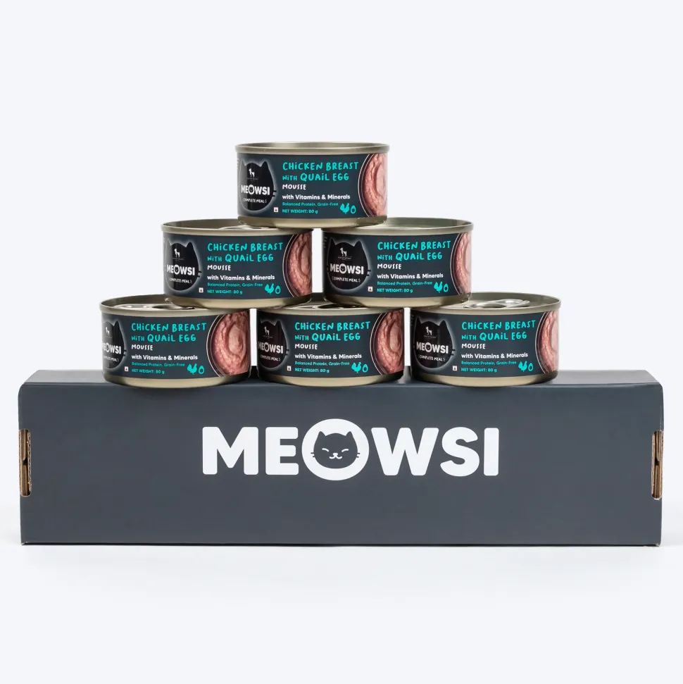 Meowsi Chicken Breast & Quail Egg Mousse Canned Cat Food 80g