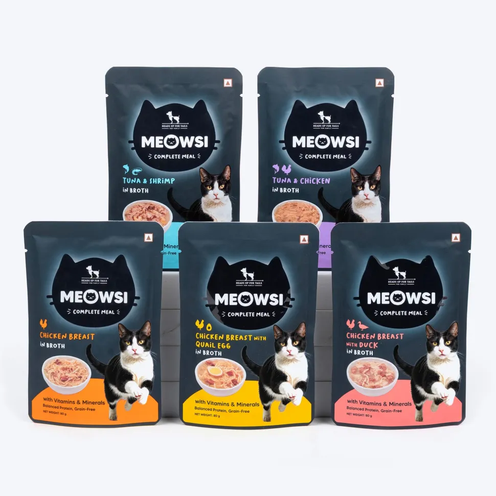 Meowsi Chicken Breast & Quail Egg in Broth Wet Cat Food 80g