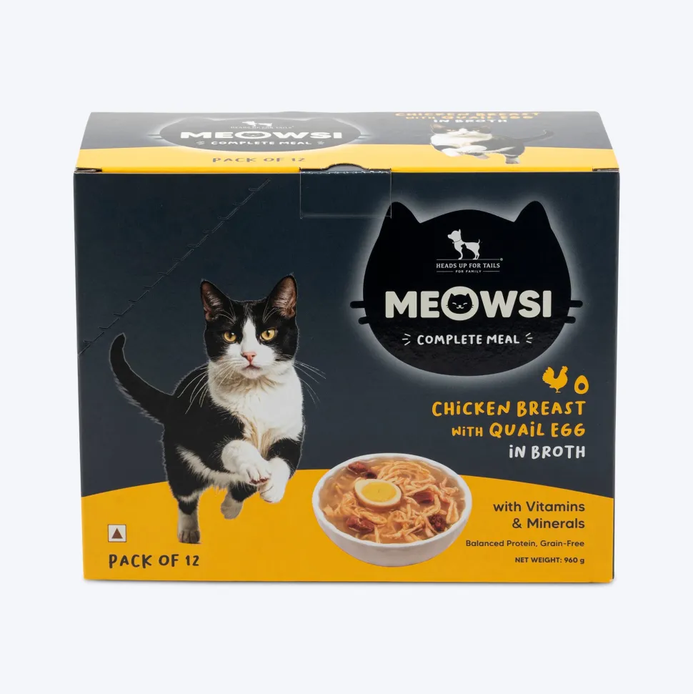 Meowsi Chicken Breast & Quail Egg in Broth Wet Cat Food 80g