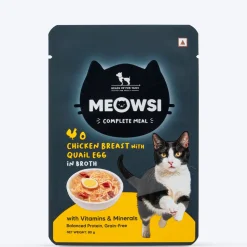 Meowsi Chicken Breast & Quail Egg in Broth Wet Cat Food 80g