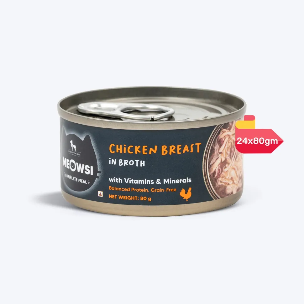 Meowsi Chicken Breast in Broth Wet Cat Food Can 80g