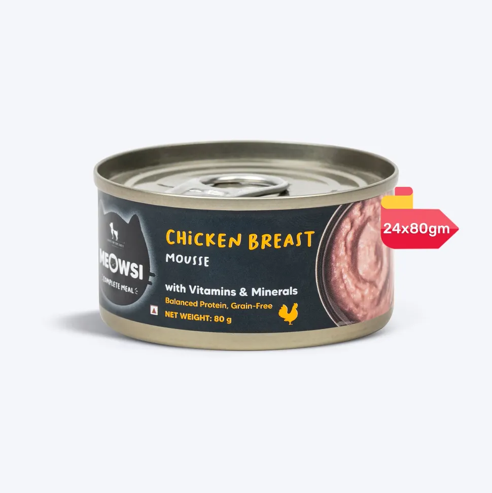Meowsi Chicken Breast Mousse Wet Cat Food Can 80g