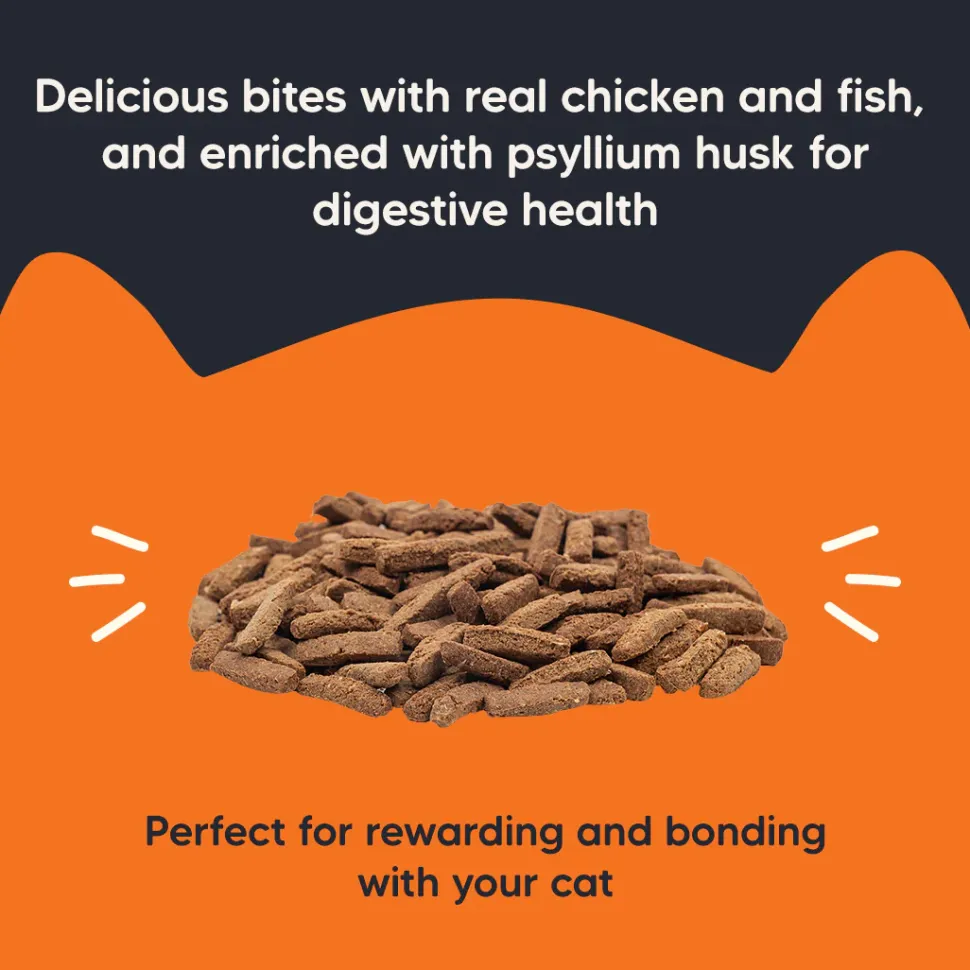 Meowsi Chicken, Fish & Psyllium Husk Power Bites Cat Treats 50g
