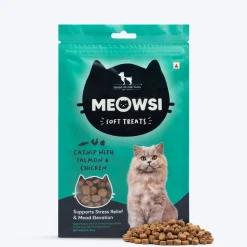 Meowsi Soft Cat Treats Catnip Salmon & Chicken Grain-Free 50g