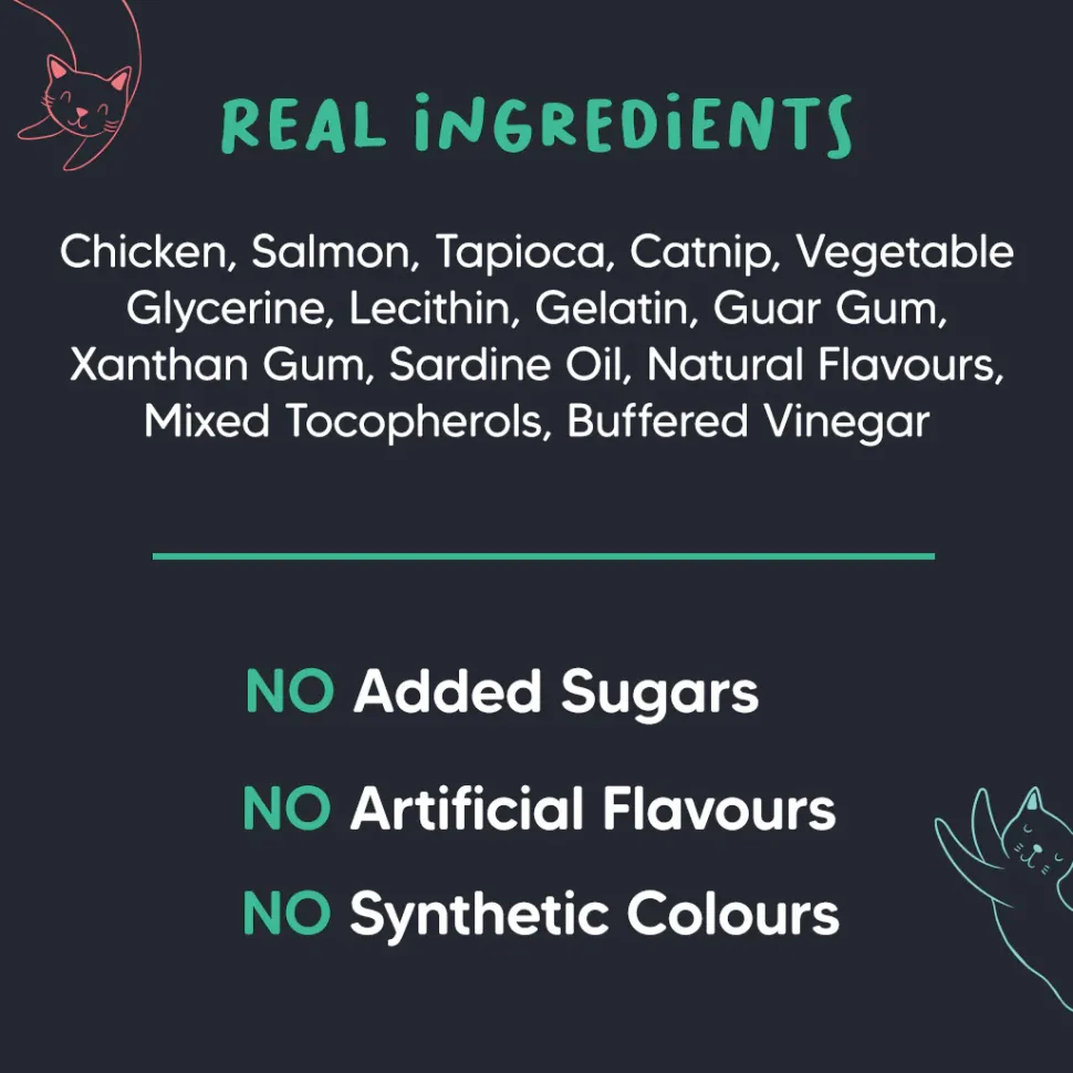 Meowsi Soft Cat Treats Catnip Salmon & Chicken Grain-Free 50g