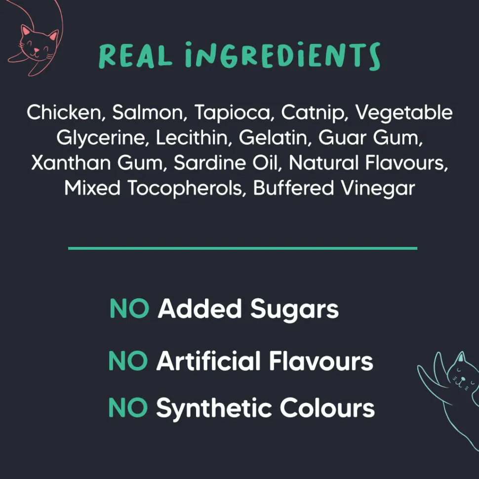 Meowsi Soft Cat Treats Catnip Salmon & Chicken Grain-Free 50g