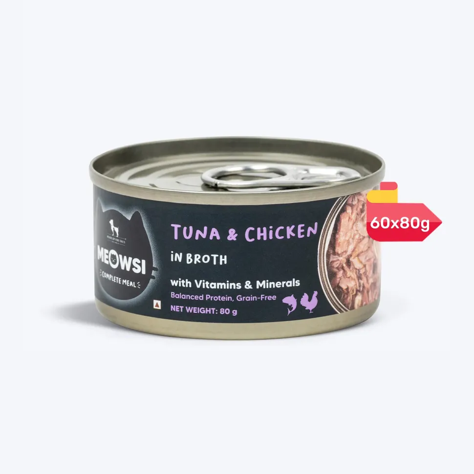 Meowsi Tuna & Chicken in Broth Wet Cat Food Can 80g