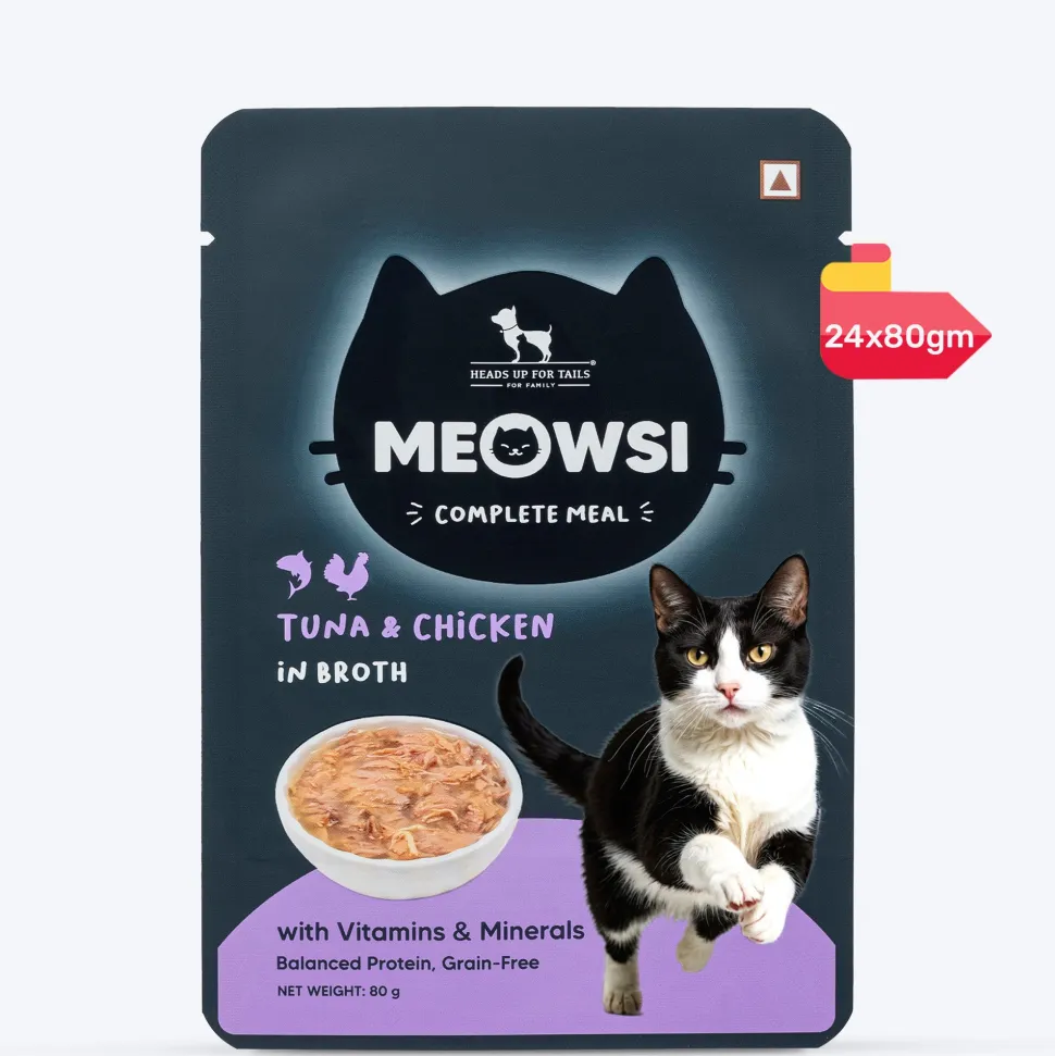 Meowsi Tuna & Chicken in Broth Wet Cat Food Grain-Free 80g