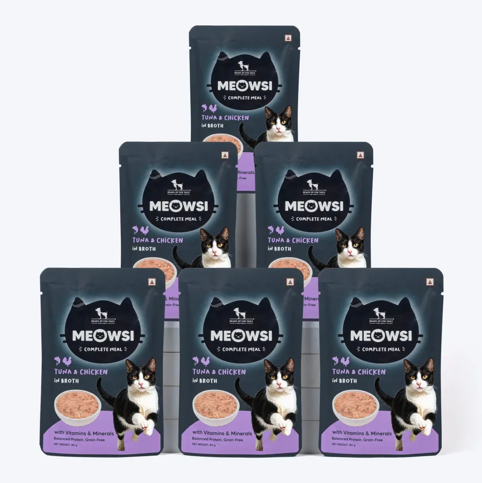 Meowsi Tuna & Chicken in Broth Wet Cat Food Grain-Free 80g