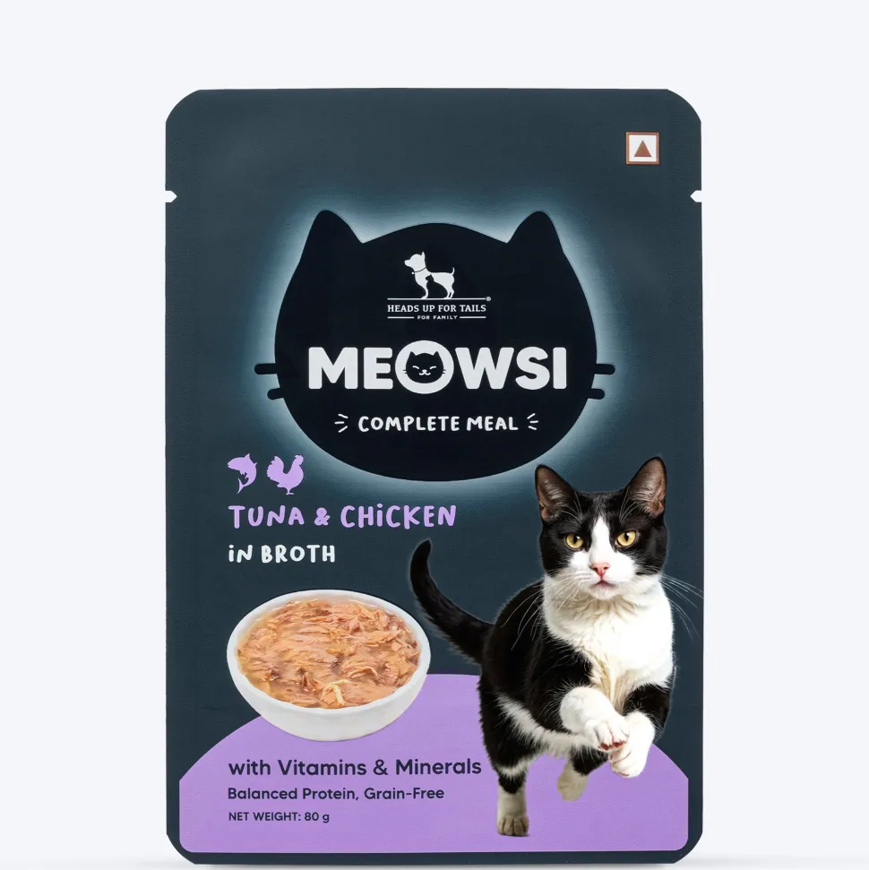 Meowsi Tuna & Chicken in Broth Wet Cat Food Grain-Free 80g