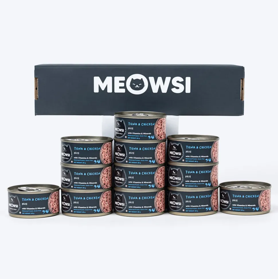 Meowsi Tuna & Chicken Pate Wet Cat Food Can 80g