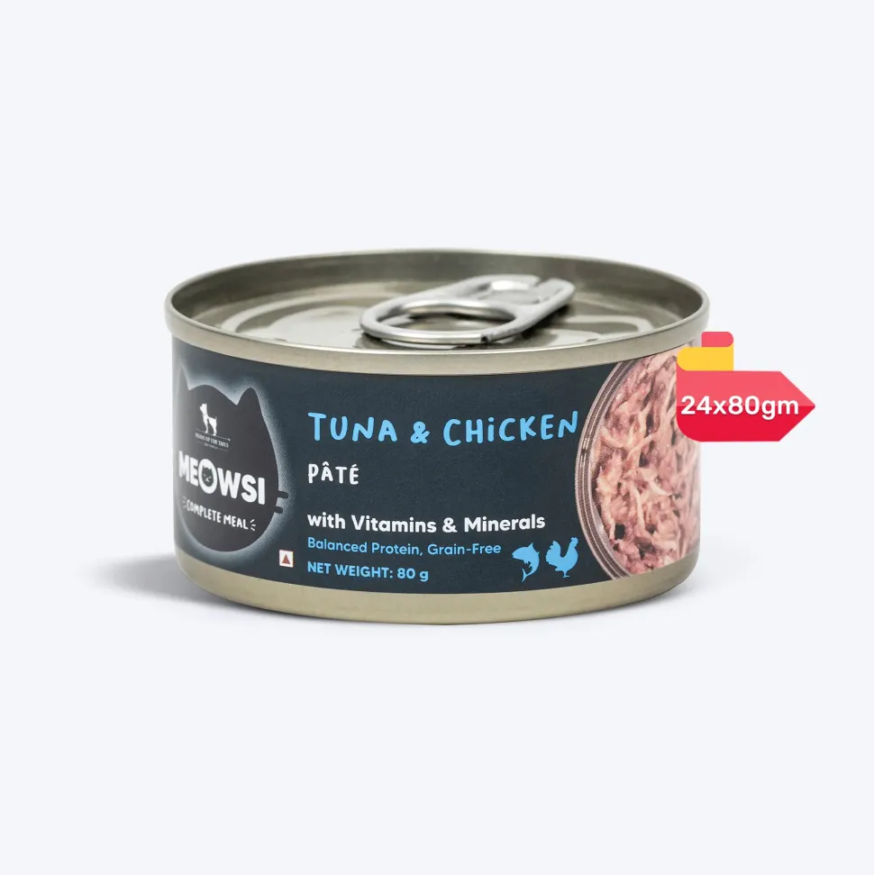 Meowsi Tuna & Chicken Pate Wet Cat Food Can 80g