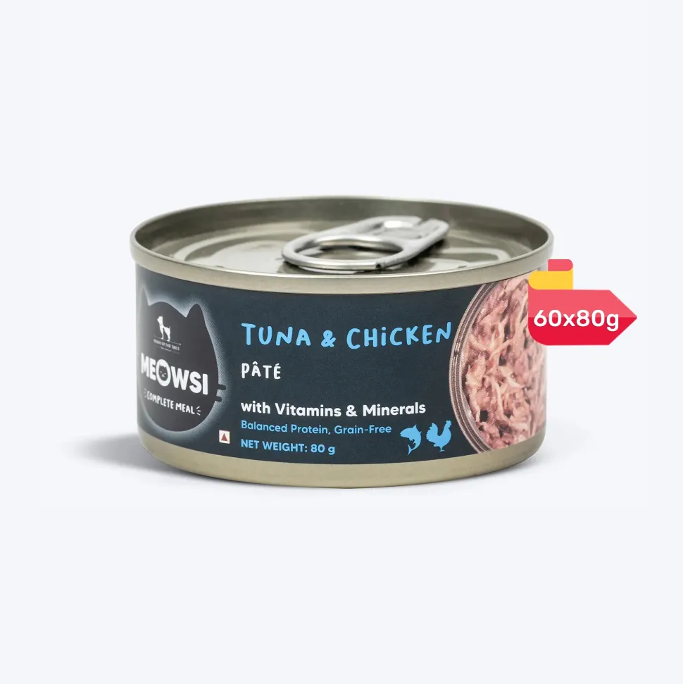 Meowsi Tuna & Chicken Pate Wet Cat Food Can 80g