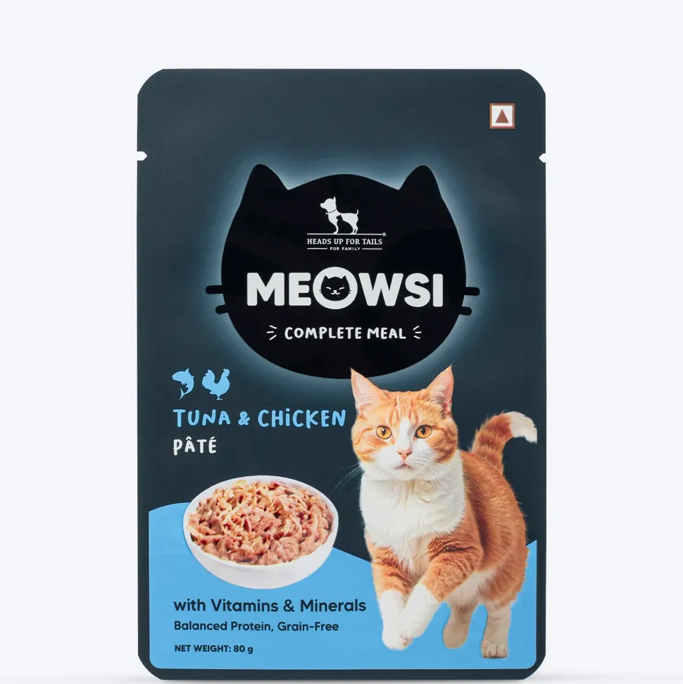 Meowsi Tuna & Chicken Pâté Wet Cat Food Grain-Free 80g