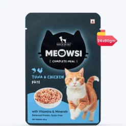 Meowsi Tuna & Chicken Pâté Wet Cat Food Grain-Free 80g