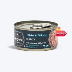 Meowsi Tuna & Shrimp in Broth Wet Cat Food Can 80g