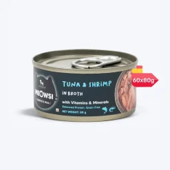 Meowsi Tuna & Shrimp in Broth Wet Cat Food Can 80g