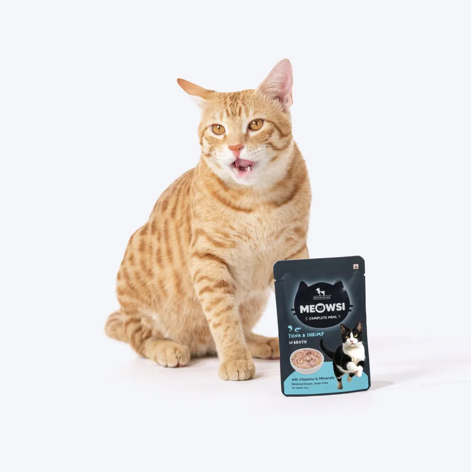 Meowsi Tuna & Shrimp in Broth Wet Cat Food Grain-Free 80g
