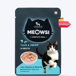 Meowsi Tuna & Shrimp in Broth Wet Cat Food Grain-Free 80g