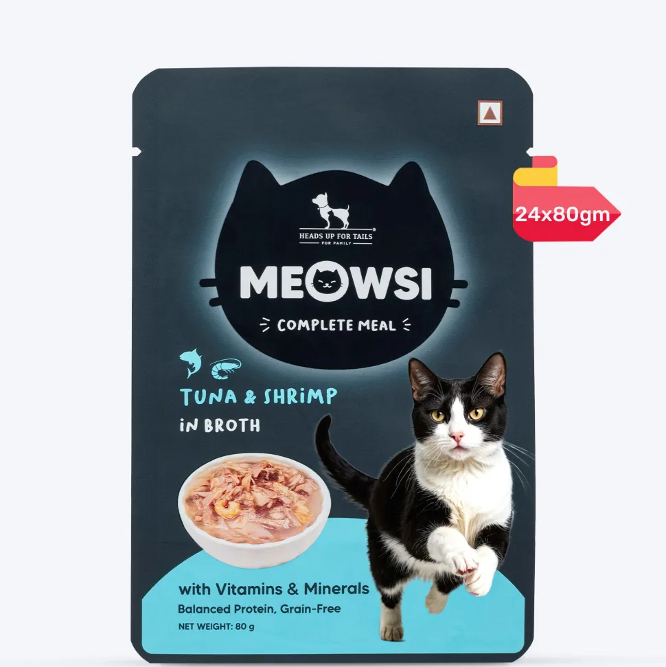 Meowsi Tuna & Shrimp in Broth Wet Cat Food Grain-Free 80g