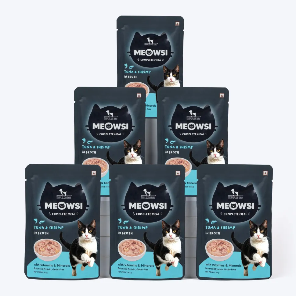 Meowsi Tuna & Shrimp in Broth Wet Cat Food Grain-Free 80g