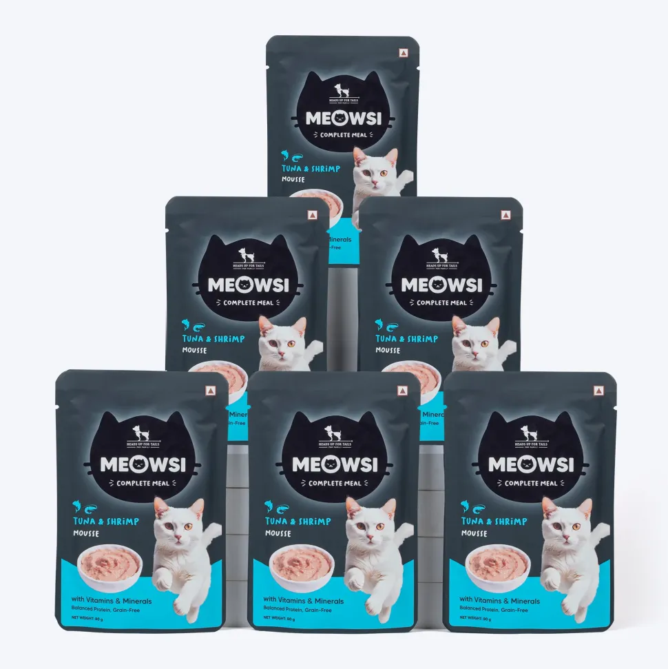 Meowsi Tuna & Shrimp Mousse Wet Cat Food Grain-Free 80g