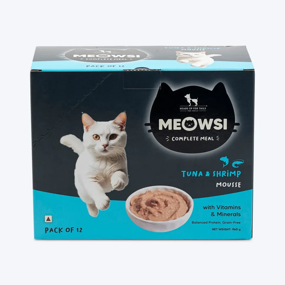 Meowsi Tuna & Shrimp Mousse Wet Cat Food Grain-Free 80g