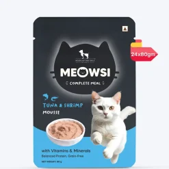 Meowsi Tuna & Shrimp Mousse Wet Cat Food Grain-Free 80g