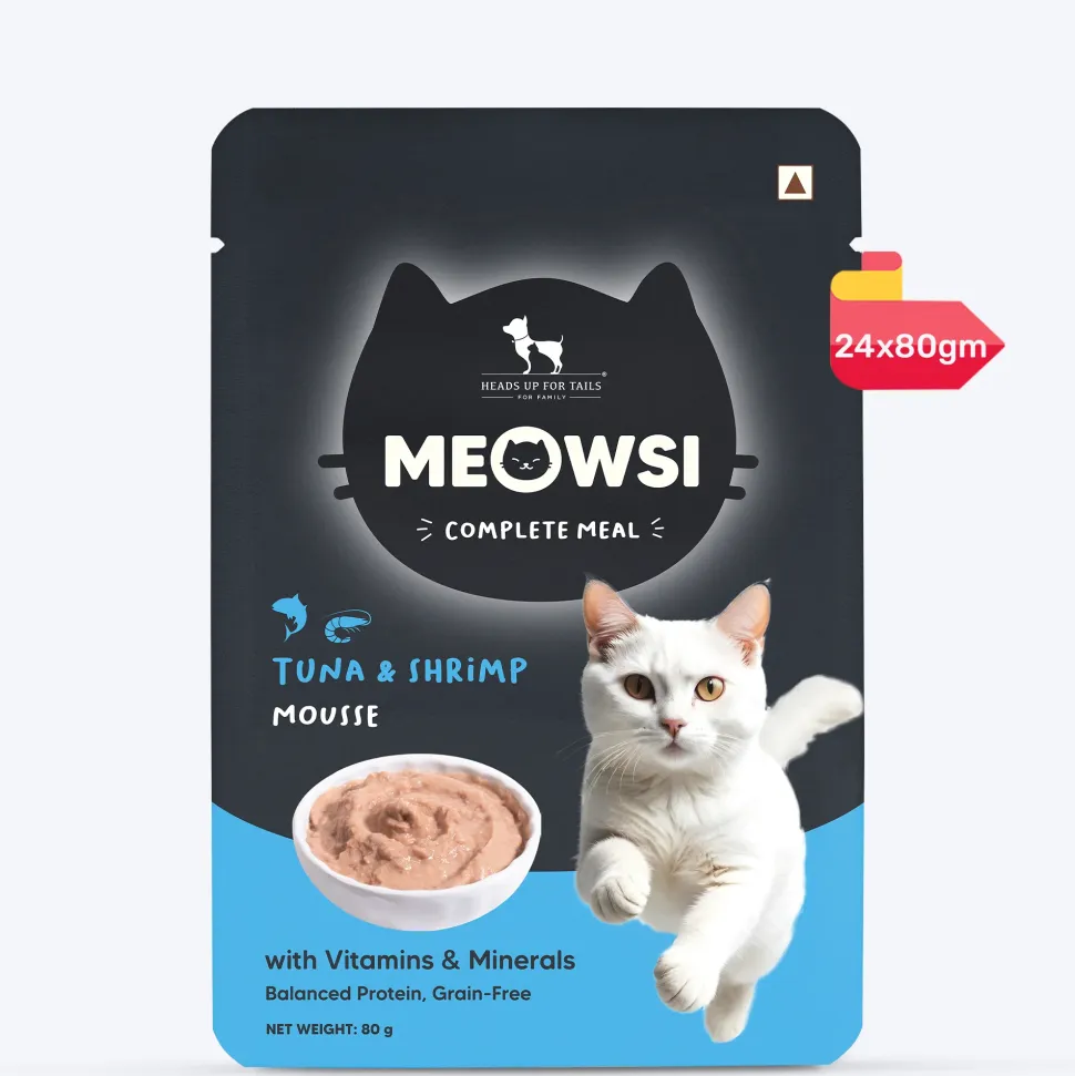 Meowsi Tuna & Shrimp Mousse Wet Cat Food Grain-Free 80g