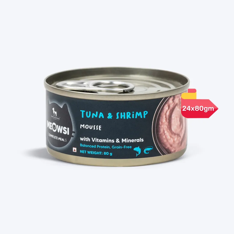 Meowsi Tuna & Shrimp Mousse Canned Wet Cat Food 80g