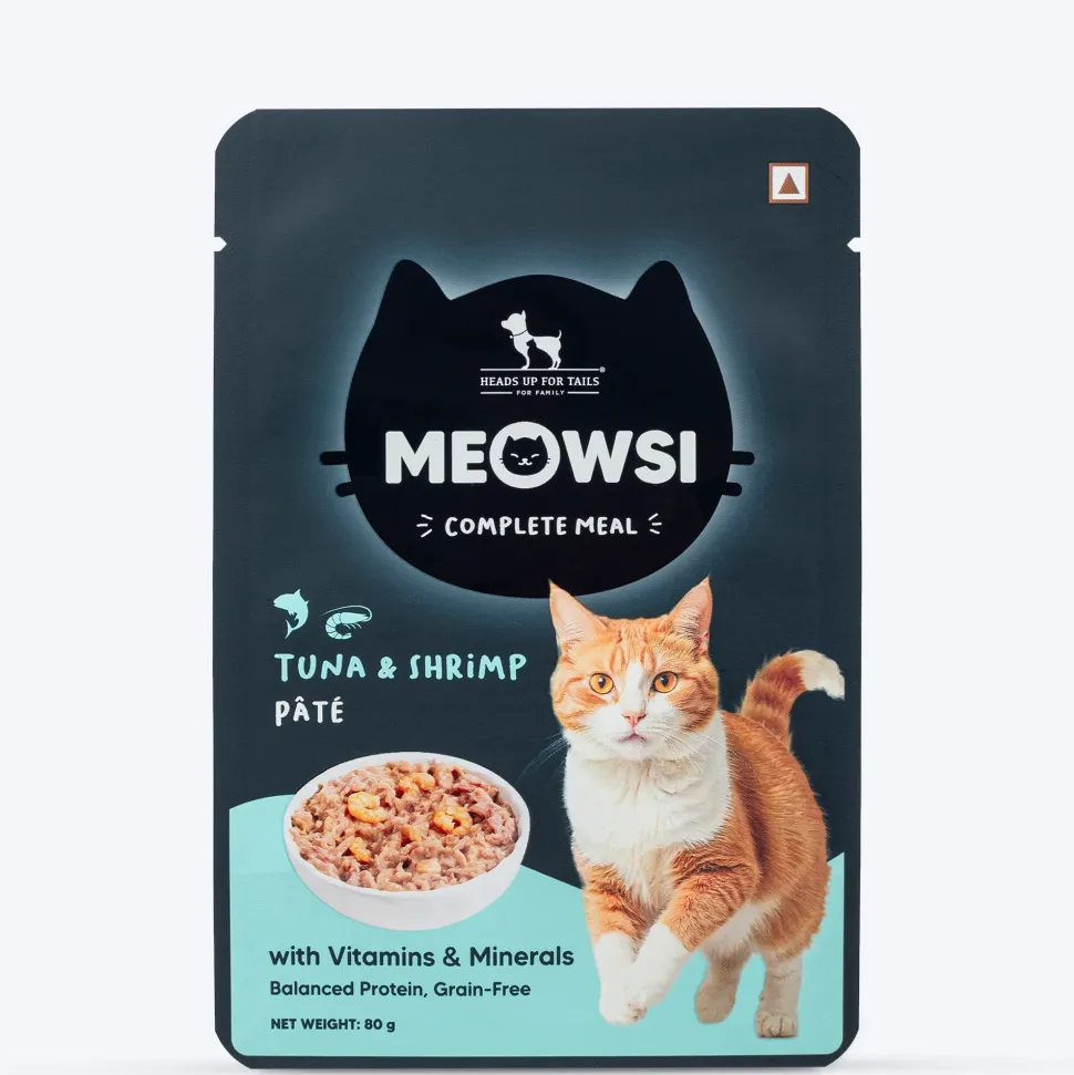 Meowsi Tuna & Shrimp Pate Wet Cat Food Grain-Free 80g